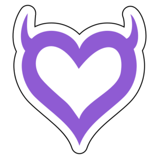 Heart With Horns Sticker (Lavender)